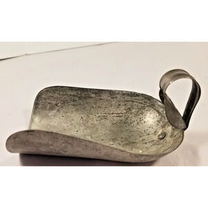 Antique Small Primitive Scoop Tin 5" Grain Flour Handle Farmhouse